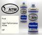 Preview: Ford, High Performance White, HP: 400ml Sprühdose + 400ml Klarlack - Set, von ATW Autoteile West.